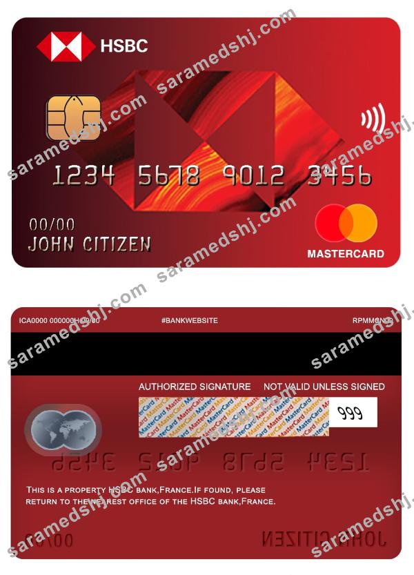 France HSBC bank mastercard